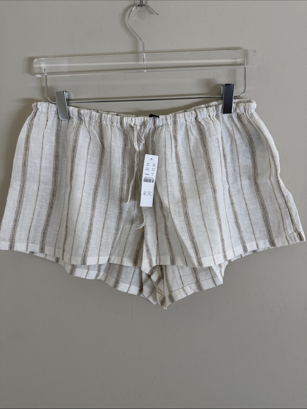 J. Crew linen Ivory lightweight Drawstring waist shorts M